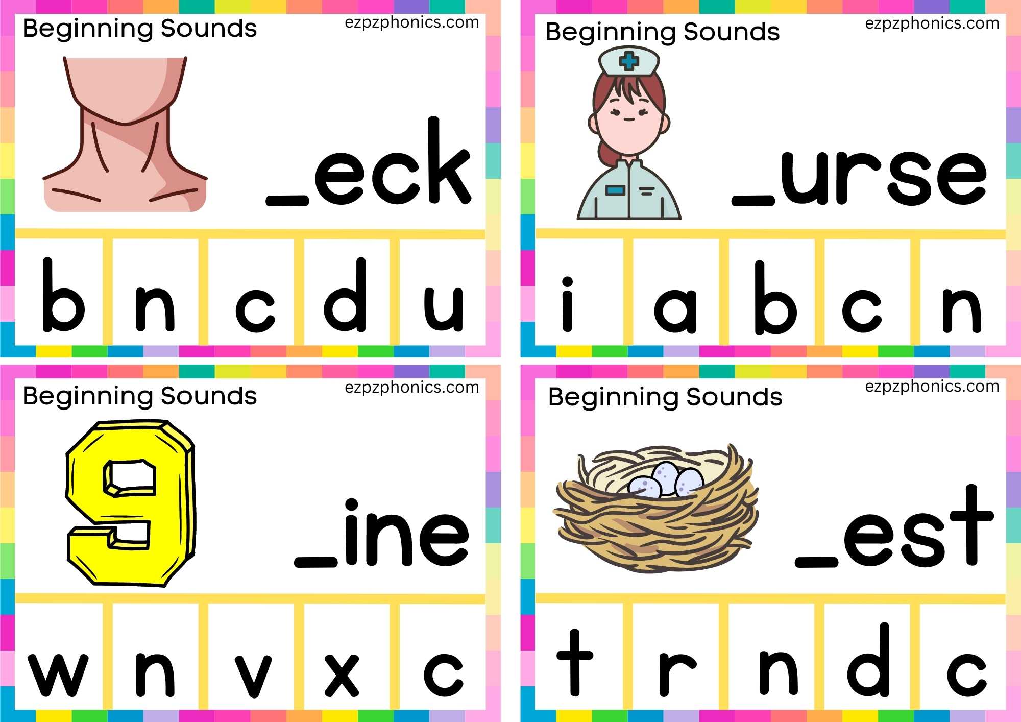 Letter N Finish The Word And Clip The Correct Letter Group 2